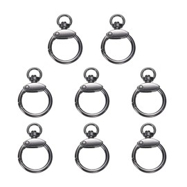 sourcing map 8pcs Spring O Ring Clip, Metal Spring Clasp Key Ring, Keychain Snap Buckle Accessories for Purse Shoulder Bag Lanyard Leather DIY Crafts, Gunmetal