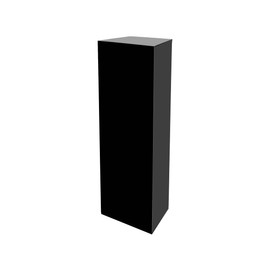 Glossy Black Acrylic Pedestal Tall Display Box 5 Sided Cube 12” x 12” x 32” One Piece No Lid Throne Platform Lucite Sculpture Riser TradeShows Column Expos Showcase by Marketing Holders