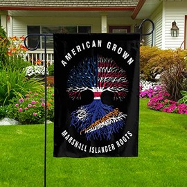 Proud Flag-American Grown Marshall Islander Roots Marshall Islands Flag American Friendship Souvenir House Flag (29.5" x 39.5") Double Sided-USA Flags Premium Polyester-Decorative Indoor Outdoor Flag