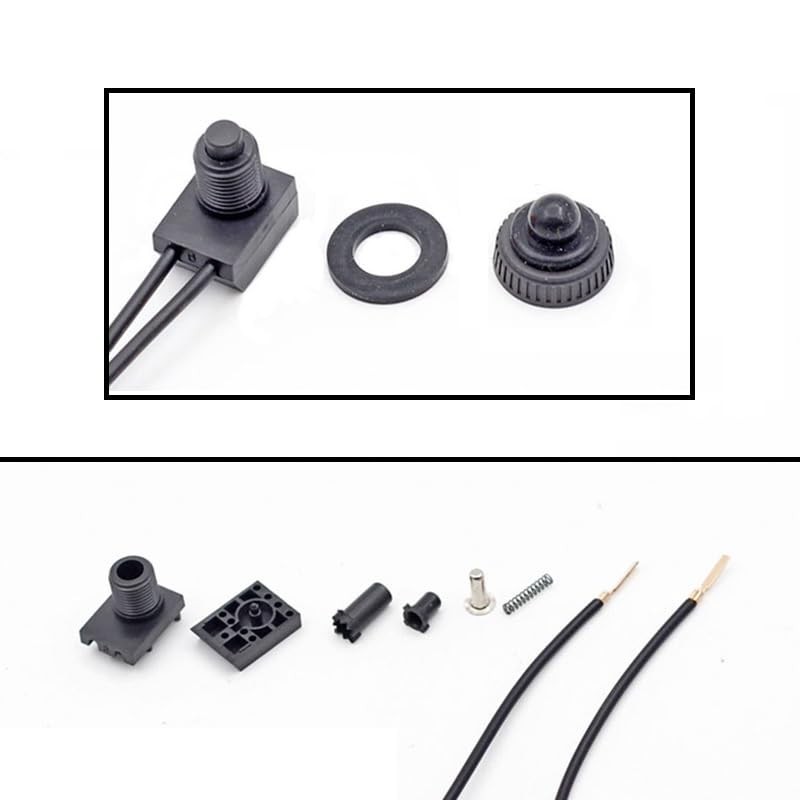 Aofan 12V Waterproof Push Button Switch (5 Pack) - SPST