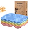 Pinkunn 8 Pcs 13'' Large Divided Plates Unbreakable Wheat Straw