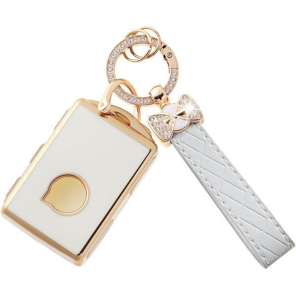 Key Fob Cover with Butterfly Car Keychain, Waterproof TPU Case