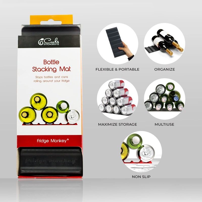 Cooks Innovations Fridge Monkey&nbsp;チャコール&nbsp;ボトルを重ねるためのマット&nbsp;缶を重ねるためのマット 整理スペース 冷蔵庫
