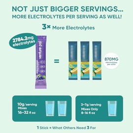 Venture Pal Sugar Free Electrolyte Powder Packets - Liquid Daily IV Drink Mix for Rapid Hydration & Party Recovery | 5 Vitamins & 7 Electrolytes| Keto