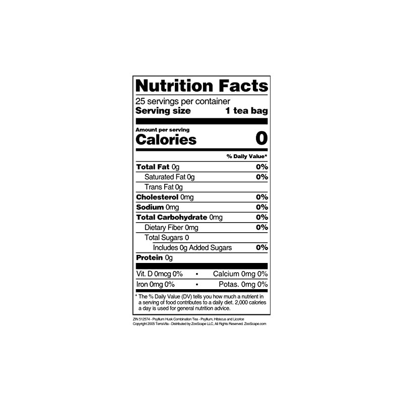 Psyllium Husk Combination Tea - Psyllium, Hibiscus and Licorice (25