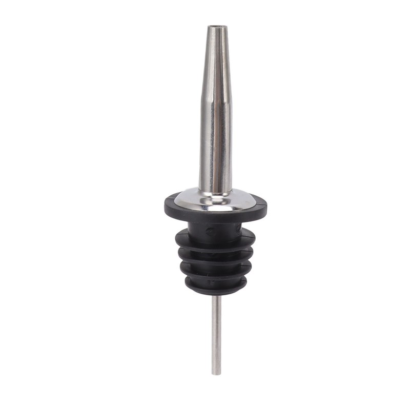 24pcs Stainless Steel Bottle Pourers with Black Plastic Cover Conical