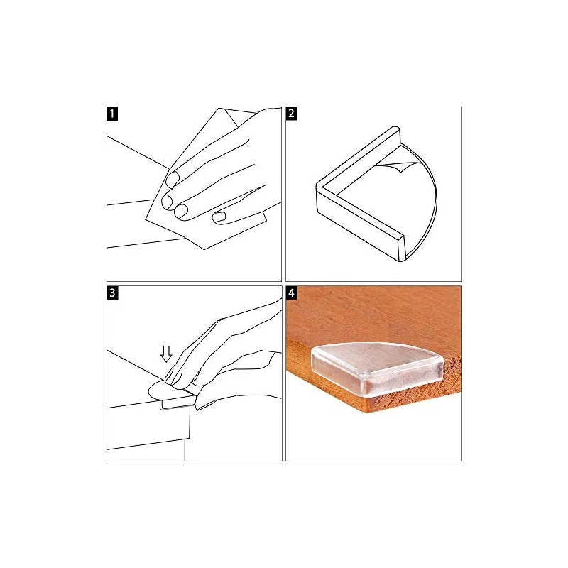 Protector Para Esquinas De Plastico Con Adhesivo 36 Pzas Transparente