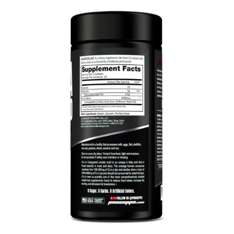 ProSupps CLA 3000 Lean Quemador Grasa 90 Softgels Sin Sabor