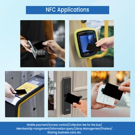 100pcs Rewritable NFC Tags Ntag215 NFC Cards Programmable NFC Business Card 504 Bytes Memory NFC Tag for Easy Convenient Functionality Compatible with TagMo and NFC Enabled Phones, Black