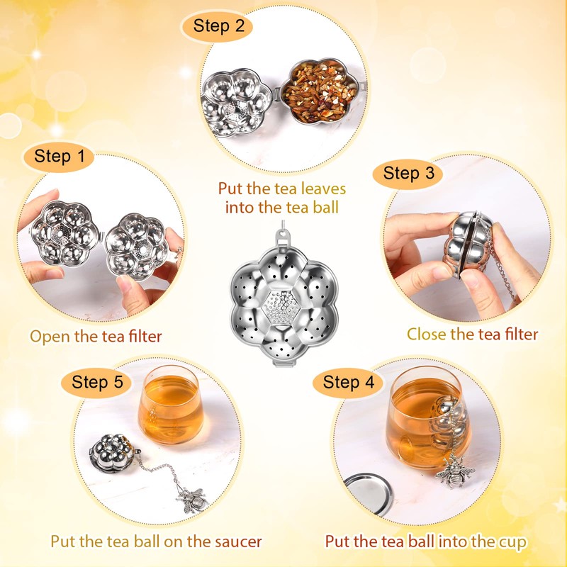 Cunhill 4 Sets Loose Tea Infusers Stainless Steel Teaballs Cute