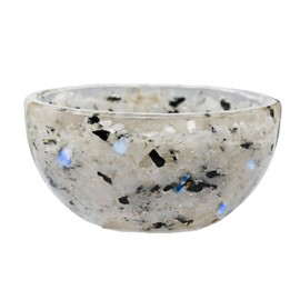 Rainbow Moonstone Orgonite Orgone Crystal Gemstone Bowl - 2" Orgonite Rainbow Moonstone Crystal Bowl for Meditation, Crystals and Healing Stones Gift and Protection