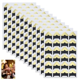 EUGENEKELLY 11 Blatt Selbstklebende Fotoecken, goldfarben, Fotoecken, Scrapbook, Fotoecken-Aufkleber zum Basteln