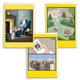 NobleWorks Assortment Pack of 3 Funny Easter Greeting Cards with Envelopes (3 Designs, 1 Each) Whyatt's Eastertime VC8485EAG-C1x3