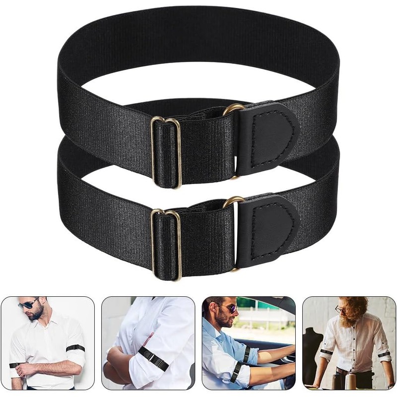 Baluue 4Piezas Antideslizantes para Mangas de Ajustables para Hombres y