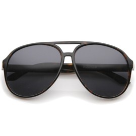 zeroUV - Retro Large Plastic Aviator Sunglasses with Polarized Lens Ditka Hangover Alan Burt Macklin FBI (Polarized | T)
