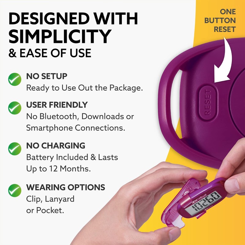 3DFitBud Simple Step Counter Walking 3D Pedometer by 3DActive with