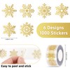 1000 Christmas Stickers for Cards, 2 Snowflake Stickers Roll