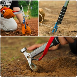 AYMQC Tent Hammer Lightweight Aluminium Camping Hammer with Hook Multifunctional Portable Hammer for Camping Outdoor Activities Silver