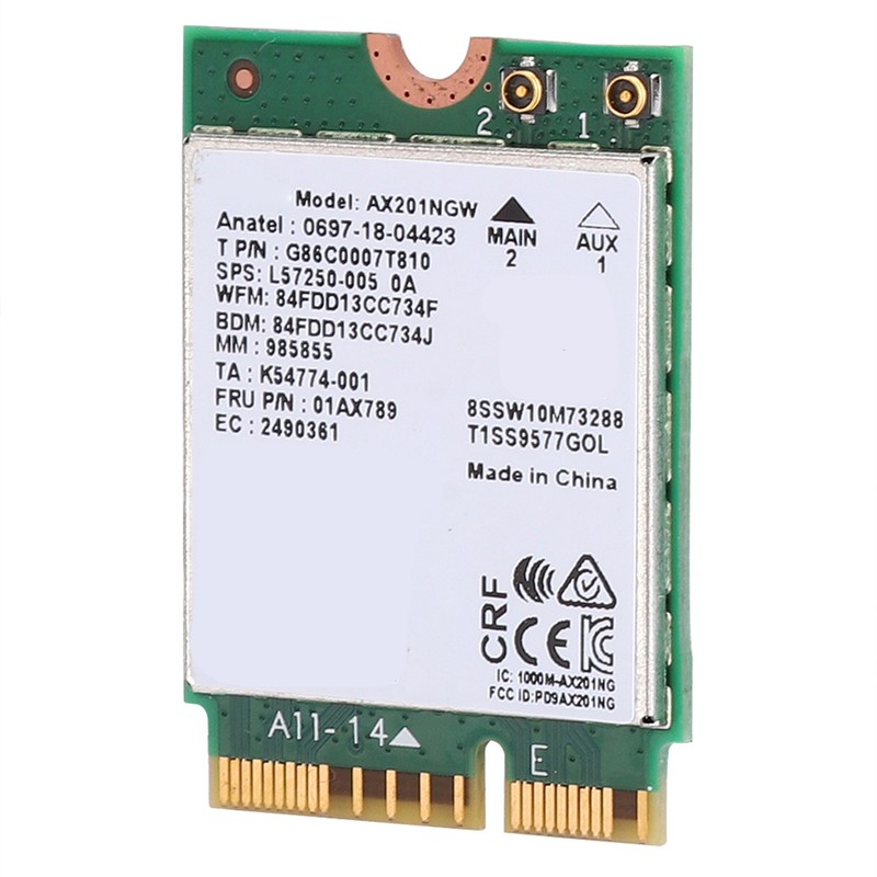 Network Card for Intel AX201NGW WIFI 6 Gigabit 2400M M.2.CNVio2