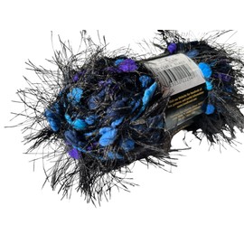 Lion Brand Fancy Fur Yarn-Stained Glass Black