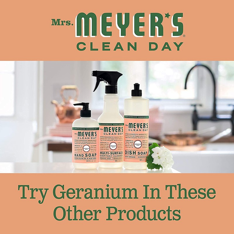 Mrs. Meyer's Clean Day Dish Soap, Geranium, 16-Ounce (Pack -