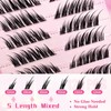 Selbstklebende Wimpern Cluster vorgeklebte Wimpernbüschel 120 Stück Flauschiges C Curl