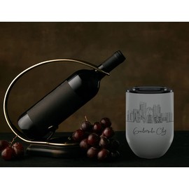 Ciudad de Guatemala Guatemala City Gifts and Souvenirs - 12 Oz Insulated Wine Tumbler with Lid - Ciudad de Guatemala College Graduation Gifts - Unique Drinkware - Central America