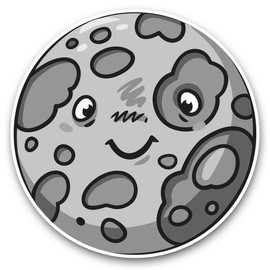 2 x 25cm Vinyl Stickers - Cute Night Moon Space Planets Decals 38135