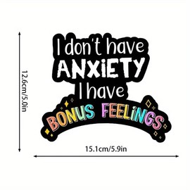 Anxiety Letter Car Sticker, Funny Car Decal, Car Exterior Decoration Sticker, Universal Car Exterior Accessories for Car, Motorcycle, Laptop, Tumbler