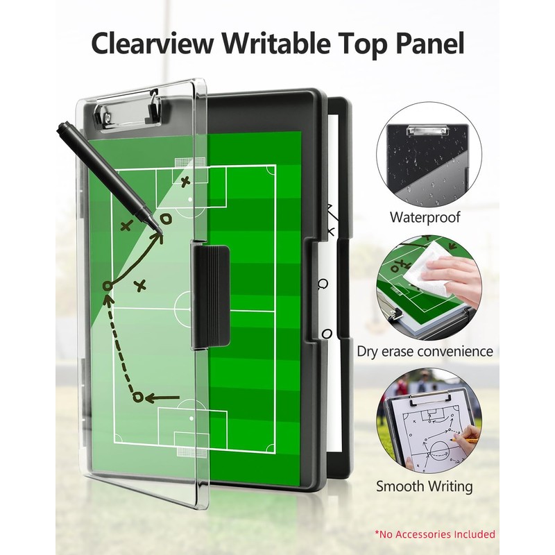 Clearview Clipboard with 2 Storage, Dry Erase 8.5x11 Heavy Duty
