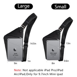 OSOCE Anti Theft Crossbody Bags Sling Bag for Women Men Waterproof Wander Bag for Sports and Travel. (1.0Black, Large)