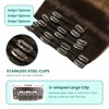 VINBAO Clip in Hair Extensions Real Human Hair 120g 18
