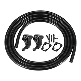ACROPIX Front Windshield Wiper Nozzles Kit for Lincoln MKX with Gaskets 2 Meter Fluid Hose - Pack of 6 Black