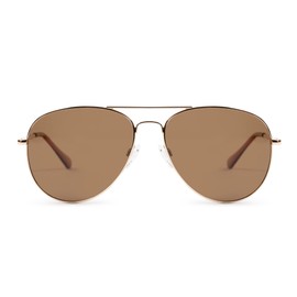 EVEE Polarized Aviator Sunglasses Classic Military Sunglasses (Scout) (Gold, 62)