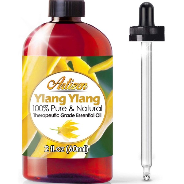 Artizen Ylang Ylang Essential Oil (100% Pure & Natural - Undiluted) Therapeutic Grade - Huge 2oz Bottle - Perfect for Aromatherapy, Relaxation, Skin Therapy & More!