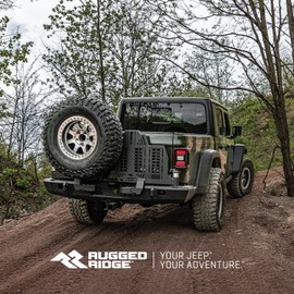 Rugged Ridge WingMate Tire Carrier Mount & Camera Relocation for Jeep Gladiator JT | Heavy Duty, Textured Black | 11540.46 | Fits 2020-2024 Jeep Gladiator JT w/Rear WingMate Bumper (Part # 11540.38)