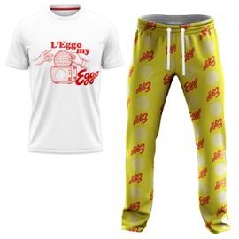 Kellogg’s Mens Cheez-it, Eggo & Frosted Flakes 2-pc Lounge Set With Tee & Lounge Pant in Gift Box, Multiple Designs in S-xl 2-piece Set Eggo M