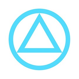 AA Alcoholics Anonymous Symbol Sticker - Decal - Die Cut - Light Blue 1.50" x 1.50"