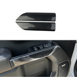 Carbon Fiber Inner Door Handrail Handle Cover Trim For 2019-2025 Chevy Silverado 1500/GMC Sierra 1500 For 2020-2025 Sierra/Silverado 2500 3500 HD (Front Door)