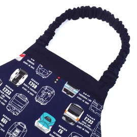 Colorful Candy Style N1249730 Kids’ Apron, Boys, Triangular Kerchief Set, Elementary School Students, Easy to Put On and Remove, 51.2-63.0 inches (130-160 cm), Tokyo Train Collection