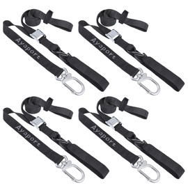 Ayaport Motorcycle Tie Down Straps 1.5” x 8’ (with Swivel Carabiner Hooks) Cam Buckle Tie Downs, Handlebar Strap for Dirt Bike, Motor Bike, Kayak, Car, Truck, Boat, Cargo, Black (1.5" x8'-4pcs)
