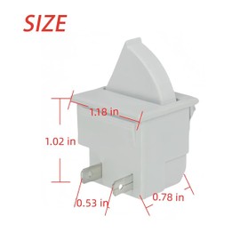 Refrigerator Door Light Switch 2-Pin NC AC 250V 2A-2.5A Fits Whirlpool Kenmore KitchenAid Maytag Admiral Amana Magic Chef Freezer Momentary Fridge Switch