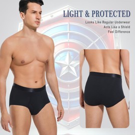 GRESTU GRESTU Men's Incontinence high-Waisted Underwear Washable 2-Pack, Excellent Absorbency, Leakproof, Breathable Cotton Briefs