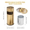 POWLAB Trash Can Outdoor Waste Container Round Stainless Steel Trash
