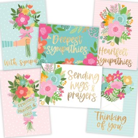 Hadley Designs Pack of Sympathy Card for Loss of Loved One - 24 Bulk Sympathy Cards with Envelopes, Sorry for Your Loss Card, Condolences Greeting Cards - Floral Theme