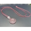 [Stone Street] AAA Natural Stone Rose Quartz Round Pendant Necklace
