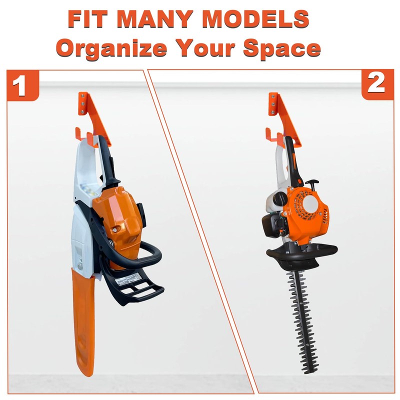 Mtanlo 2 Pack Heavy Duty Chainsaw Hanger Wall Mount -