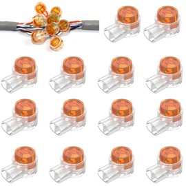 hioseyre 200 PCS K1 Gel Crimps 2 Way Splice Crimp Connectors, Brass Spade Terminals, 19-21 AWG, Black