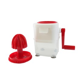 Rigamonti Tritaghiaccio con Spremiagrumi con contenitore. Tritaghiaccio 2in1 multifunzione per preparare granite o succhi di arancia, pompelmo e limone. Smontabile e lavabile in lavastoviglie.