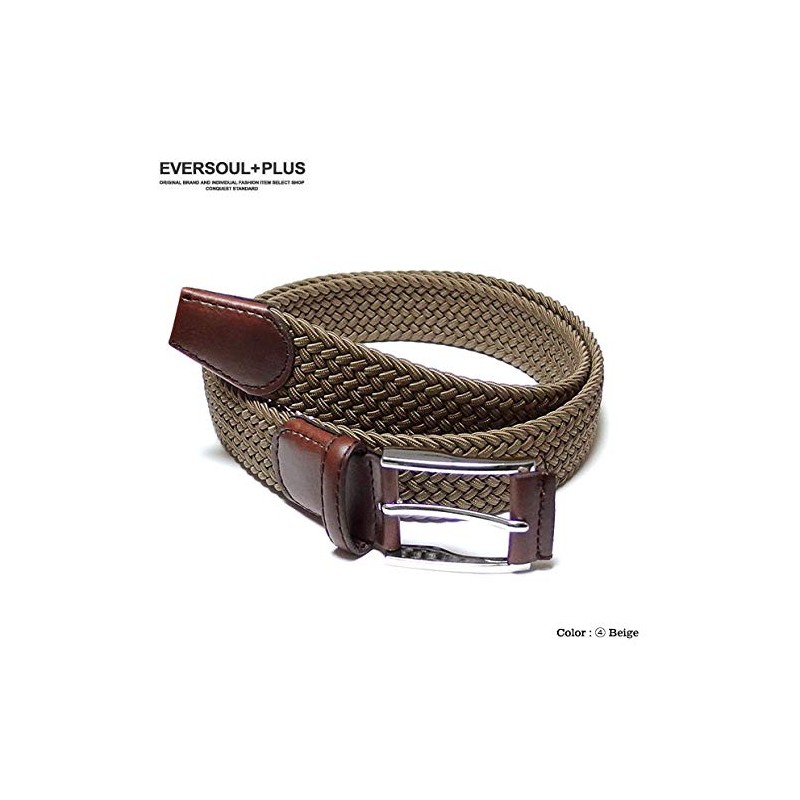 EVERSOUL Mesh Belt, 10 Colors, Stretchable, Elastic Belt, Braid, Business,